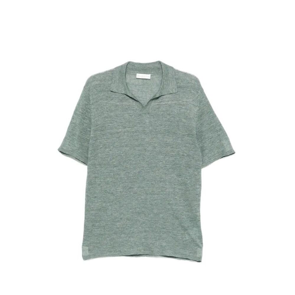 Roberto Collina Men Linen And Cotton Polo Shirt